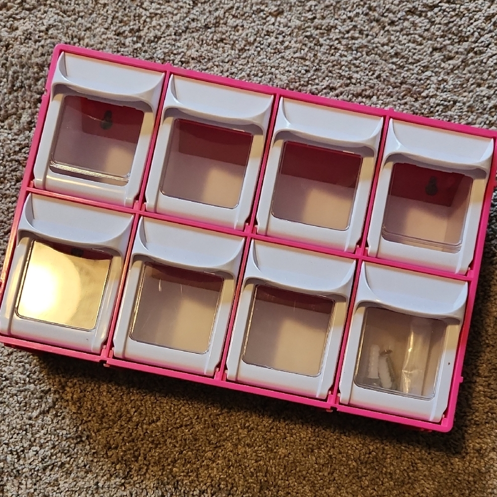 Pink and White Storage Organizer